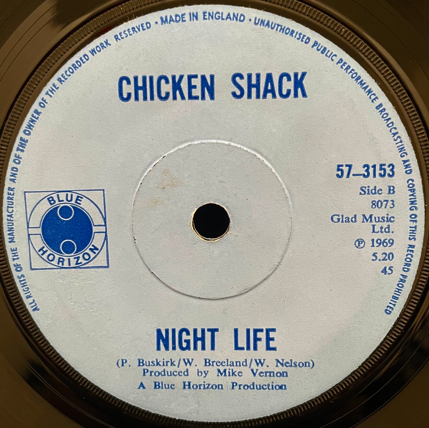 Chicken Shack – I'd Rather Go Blind – USED Vinyl 7" Single