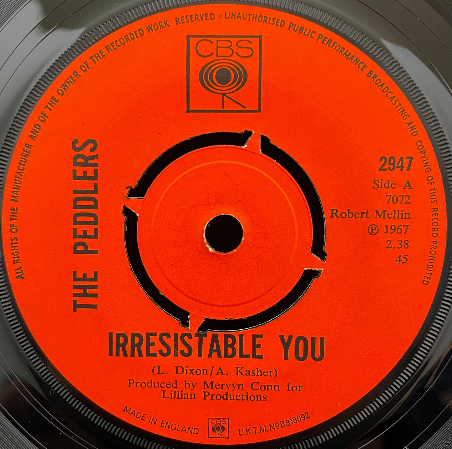 The Peddlers ‎– Irresistable You – USED Vinyl 7" Single