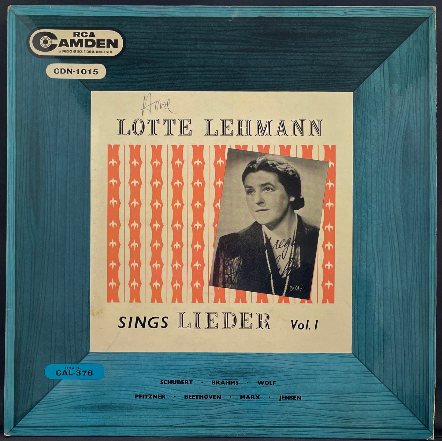 Lotte Lehmann – Lotte Lehmann Sings Lieder, Vol. 1 - USED Vinyl LP - MONO