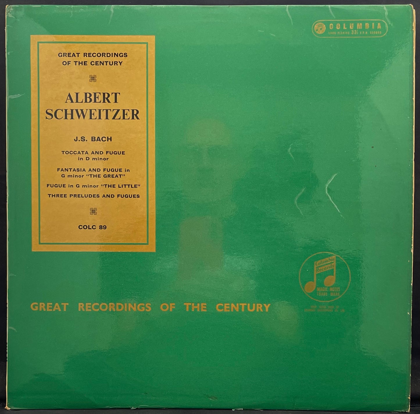 Bach / Albert Schweitzer – Bach Recital - USED Vinyl LP - MONO