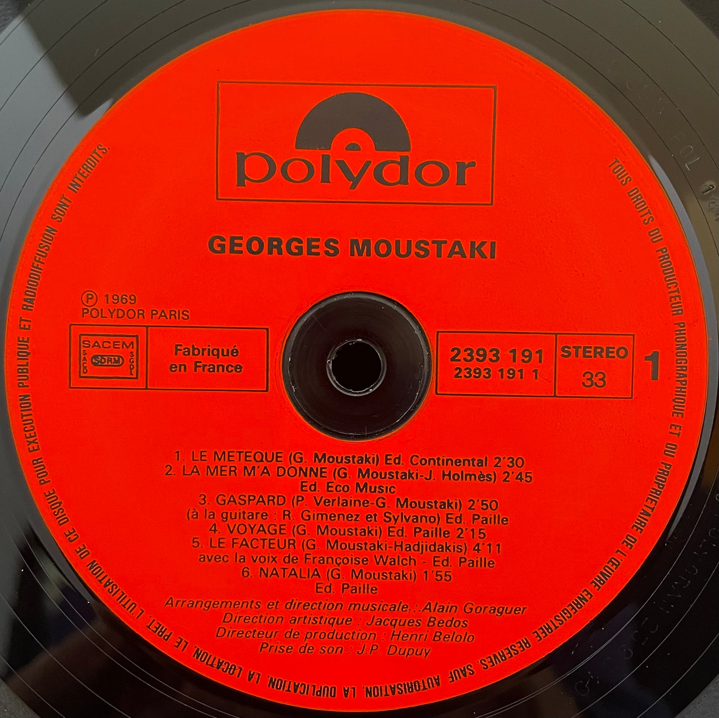 Georges Moustaki – Georges Moustaki – USED Vinyl LP