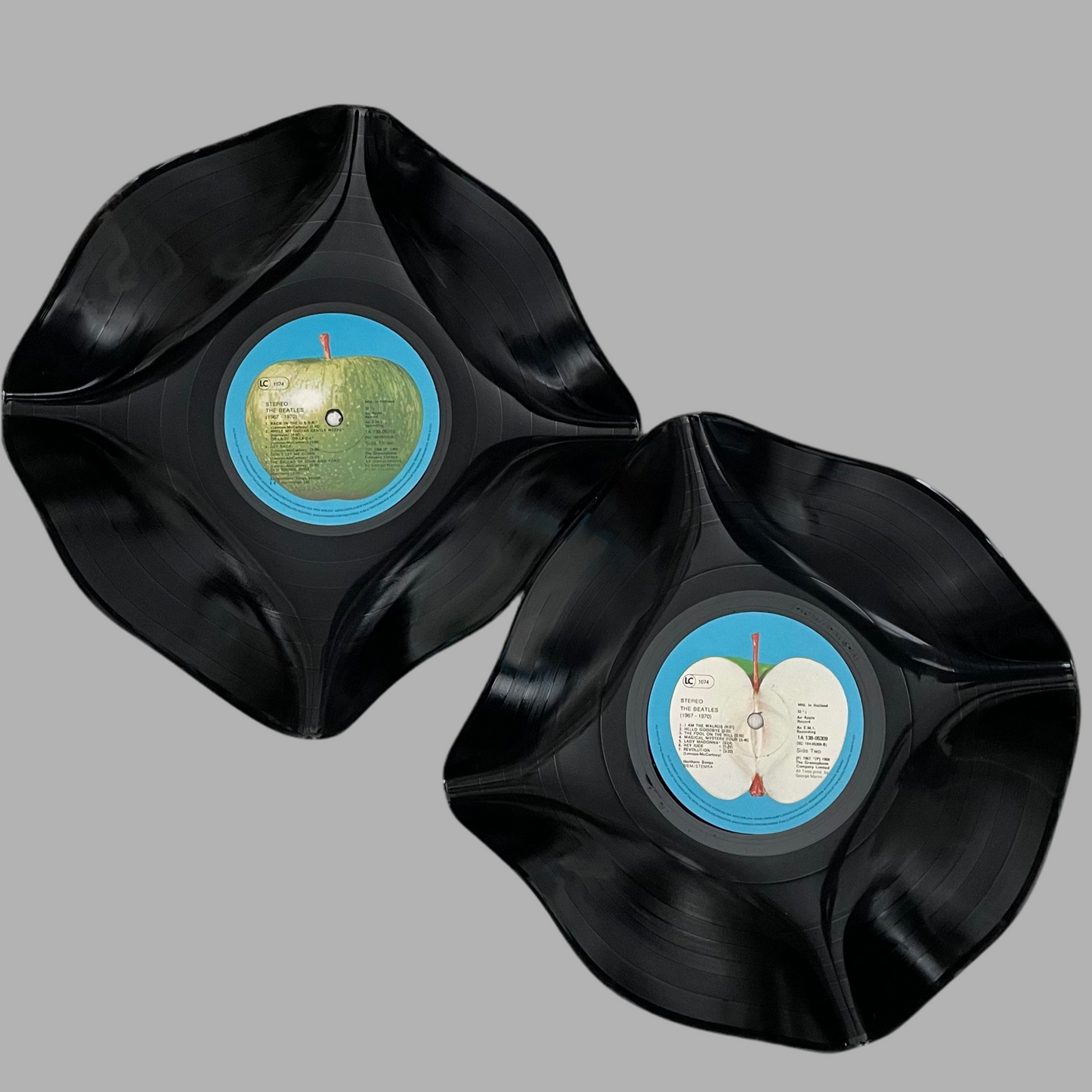 The 'Apple 67-70’ 12" Vinyl Record Bowl Set of 2