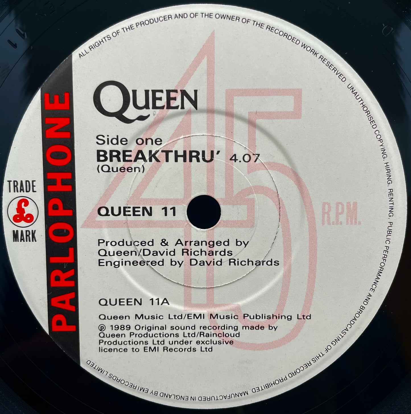 Queen ‎– Breakthru – USED Vinyl 7" Single