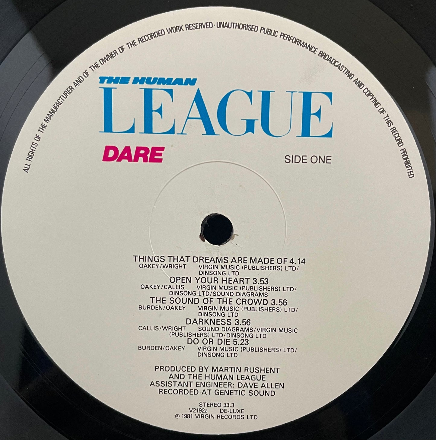 The Human League ‎– Dare – USED Vinyl LP - Mispress Hybrid Pressing