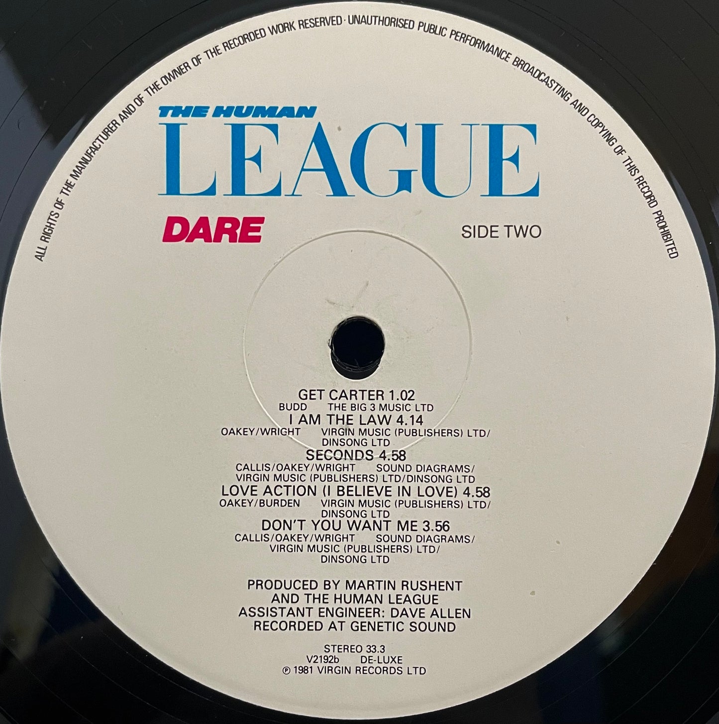 The Human League ‎– Dare – USED Vinyl LP - Mispress Hybrid Pressing