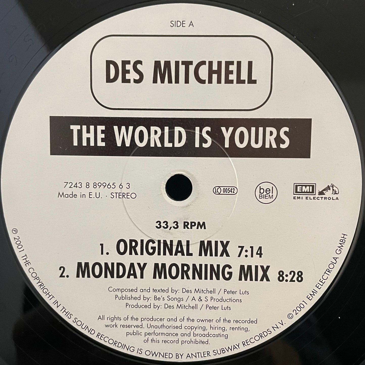 Des Mitchell – The World Is Yours – USED Vinyl 12" Single