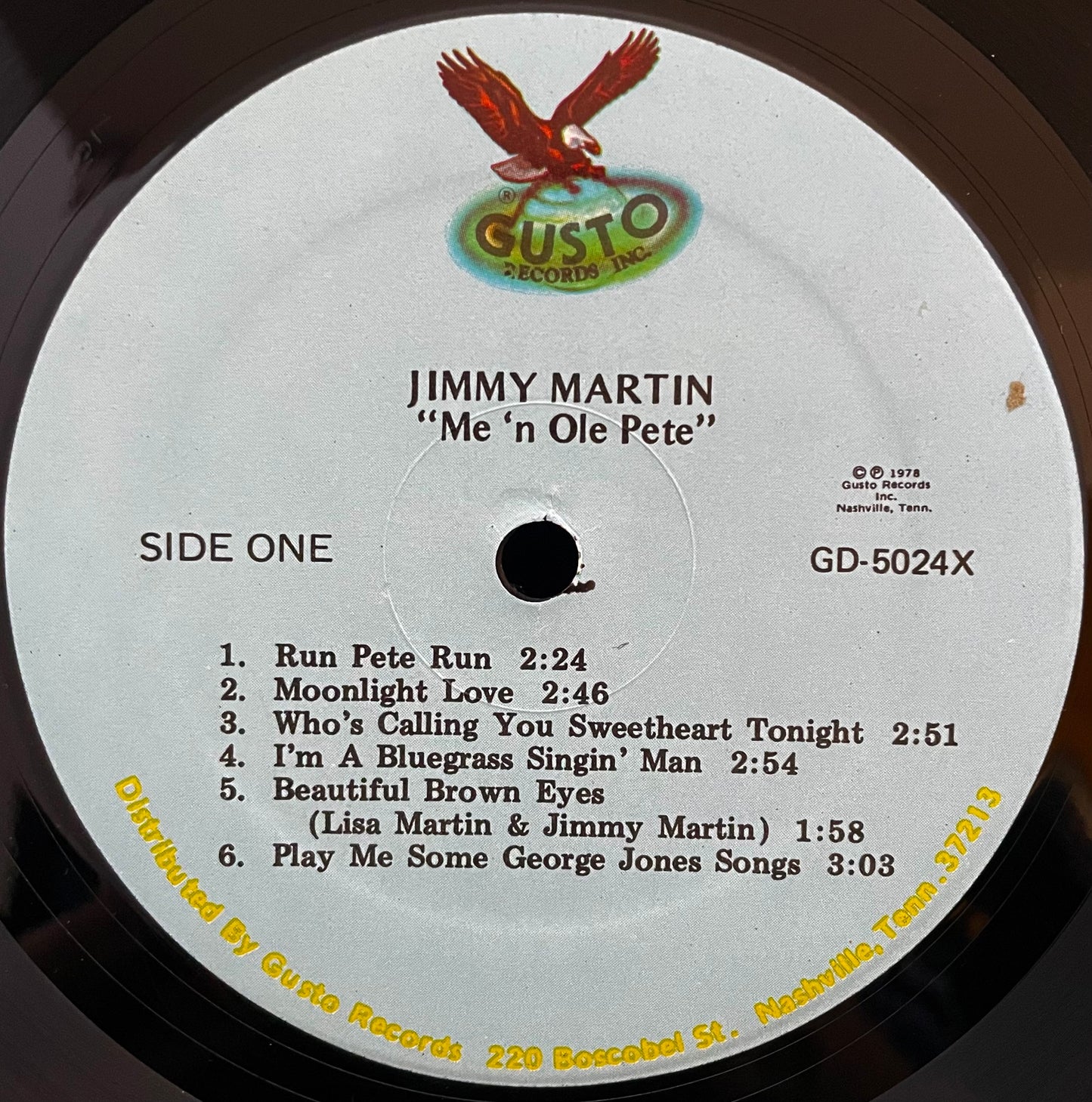 Jimmy Martin – Me 'N Ole Pete –USED Vinyl LP