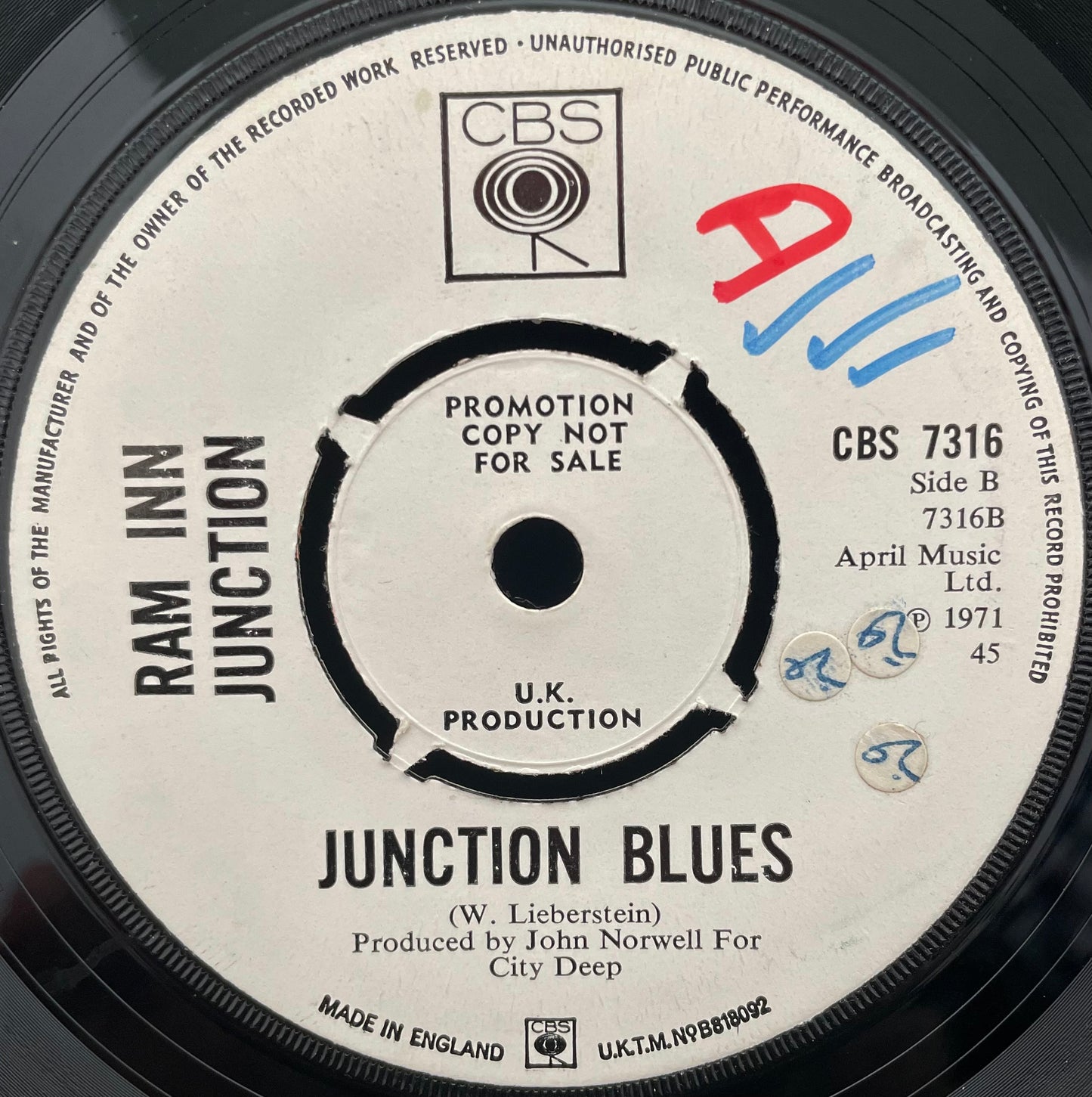 Ram Inn Junction – Kwela Kwela – USED Vinyl 7" Single PROMO