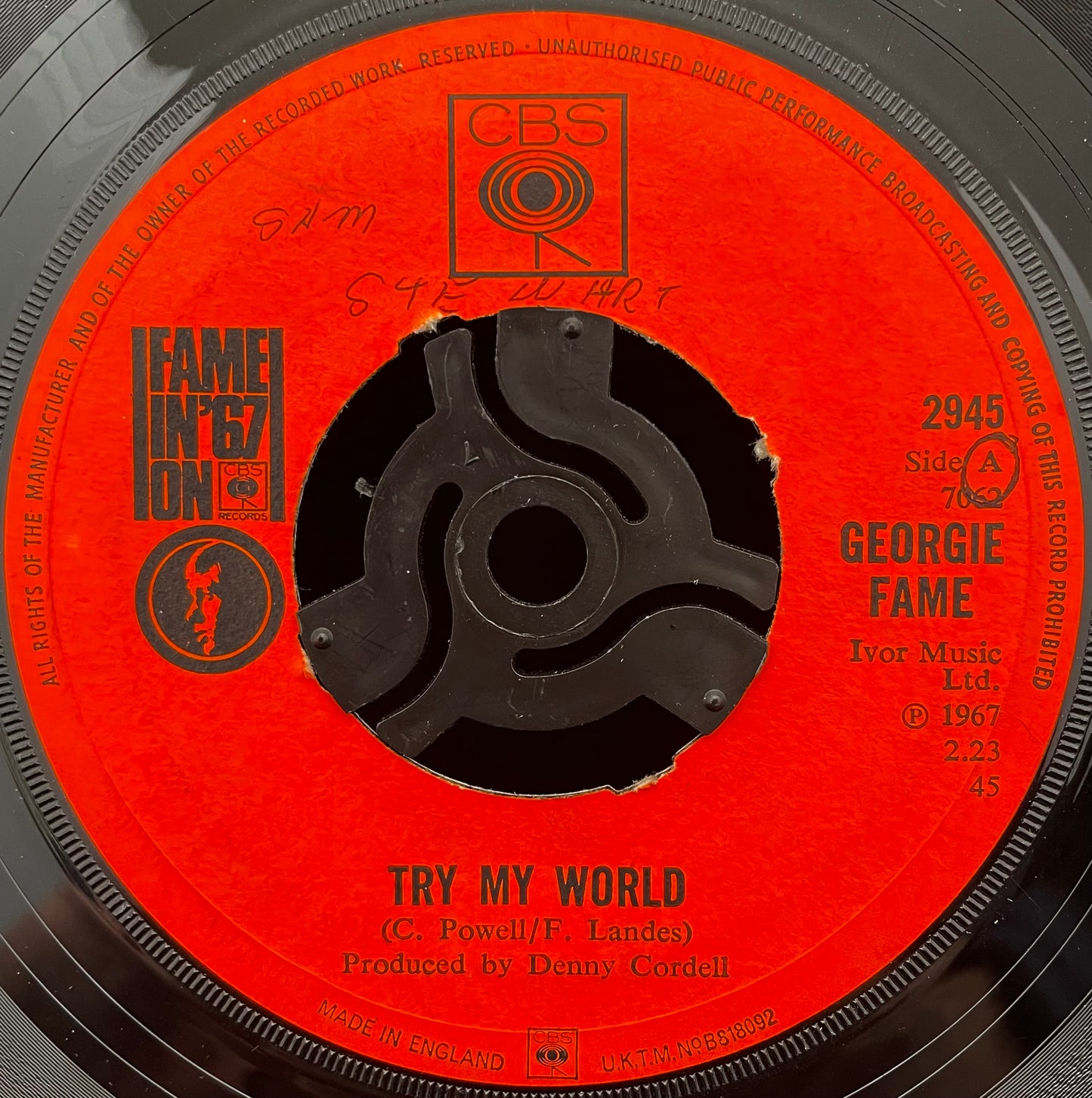 Georgie Fame – Try My World / No Thanks – USED Vinyl 7" Single