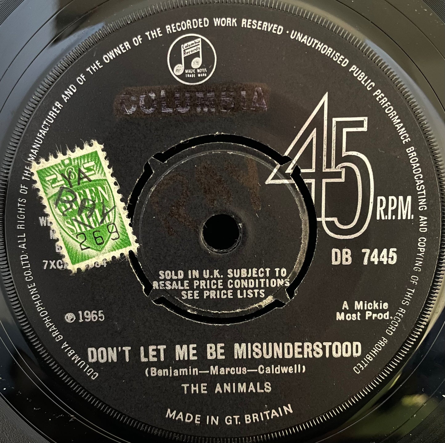 The Animals – Don't Let Me Be Misunderstood – USED Vinyl 7" Single MONO