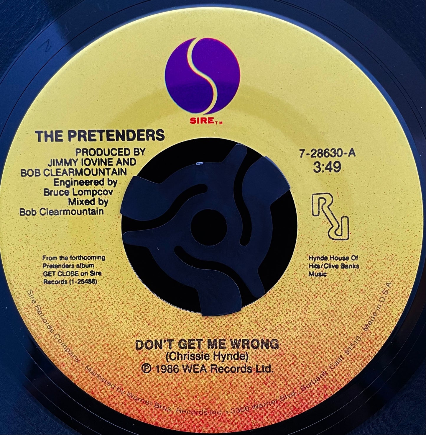 The Pretenders – Don't Get Me Wrong - USED Vinyl 7" Single