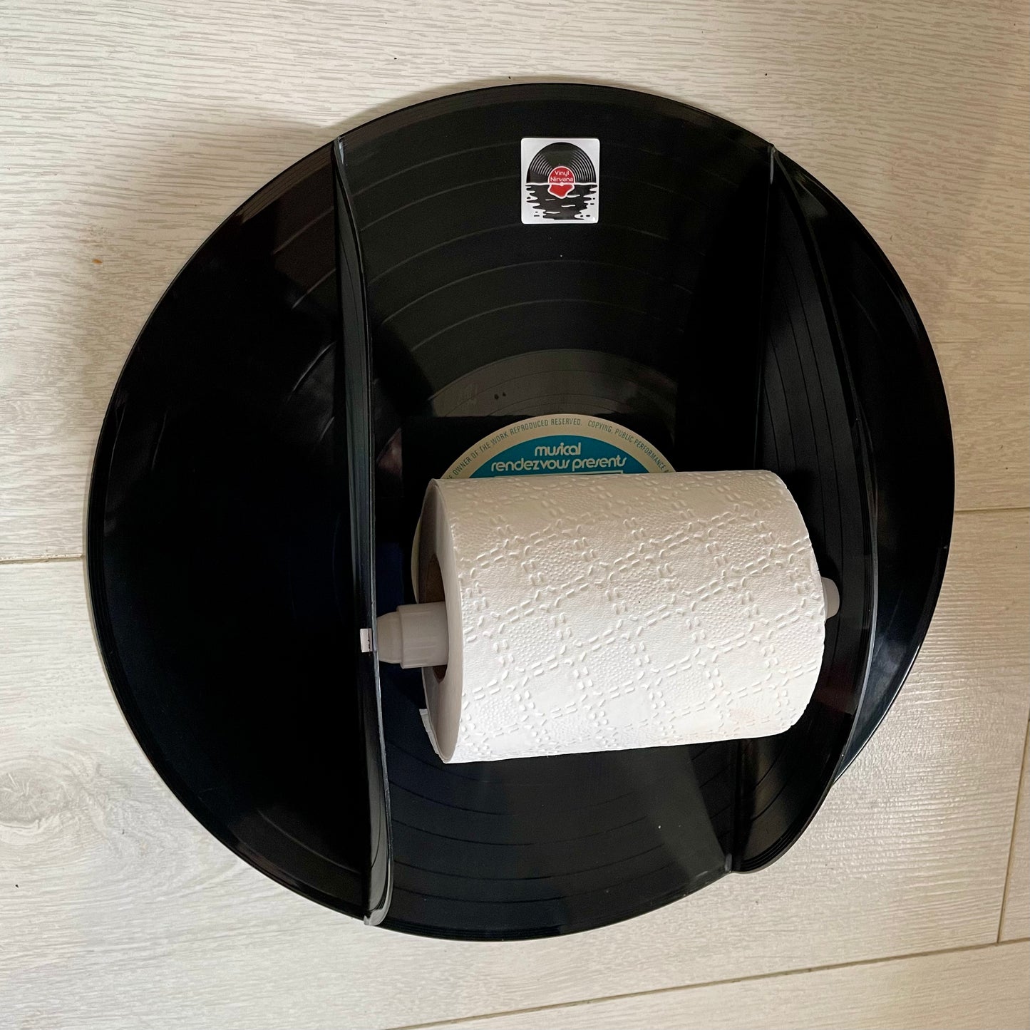 The 'Contour' Vinyl Record Toilet Roll Holder