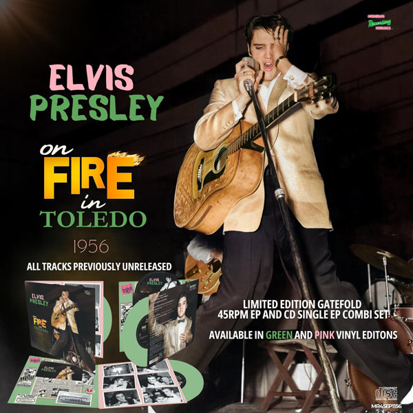 VORVERKAUF - ELVIS PRESLEY - ON FIRE IN TOLEDO - 1956 - Vinyl 7" EP GRÜN + CD