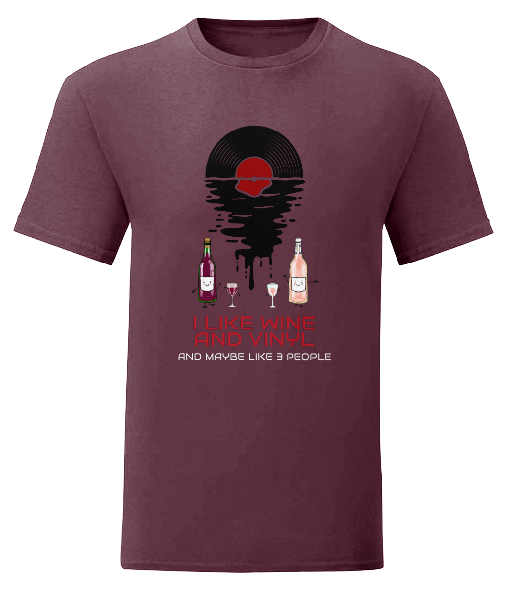 I Like Wine & Vinyl - Fruit of the Loom T-Shirt