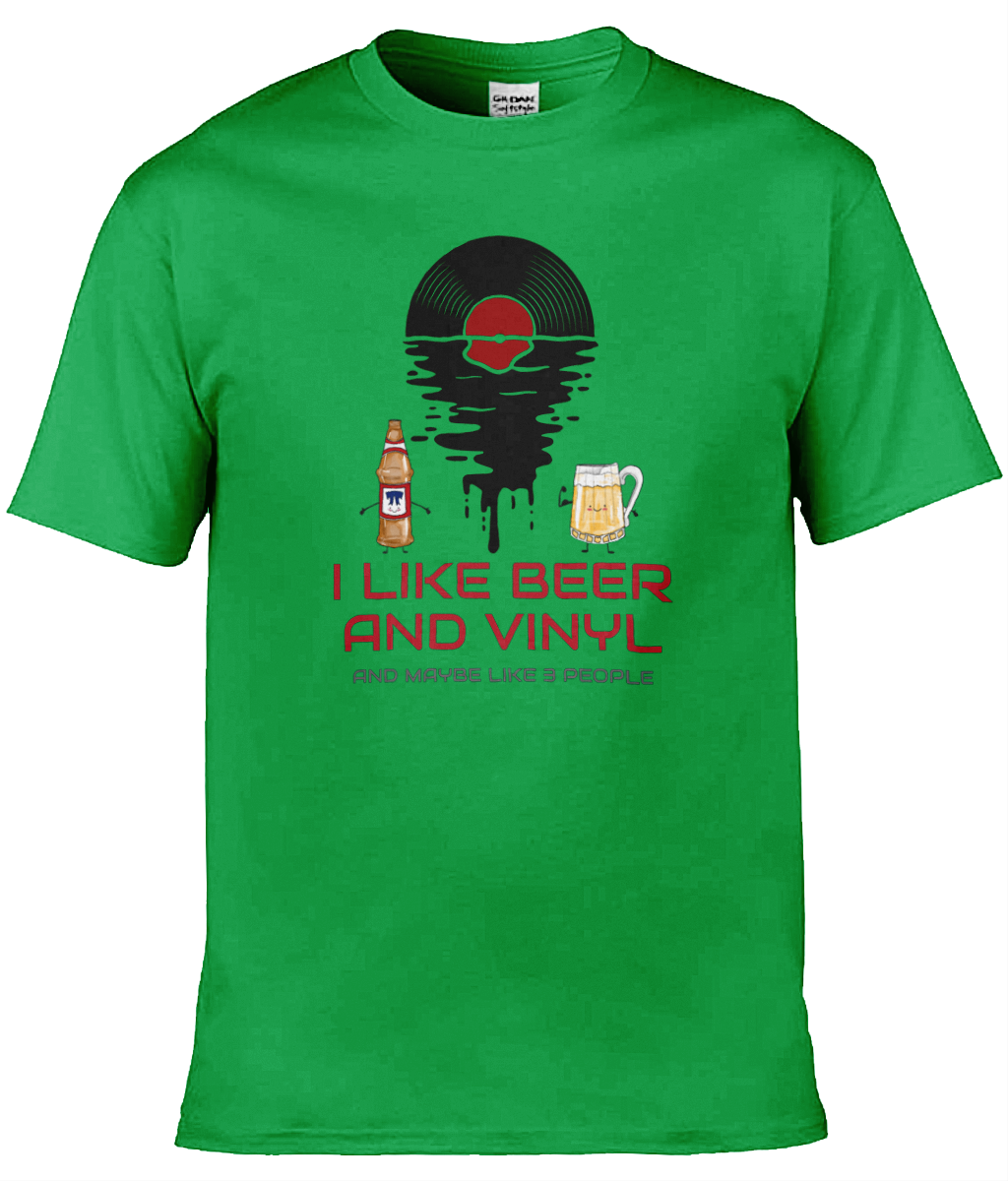 I Like Beer & Vinyl - Gildan Softstyle T-Shirt