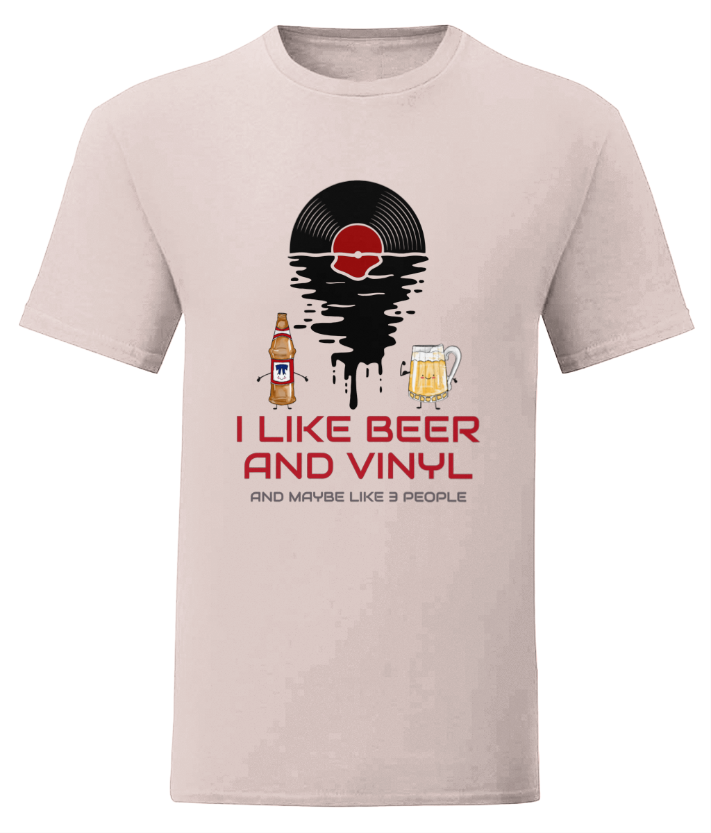 I Like Beer & Vinyl - Fruit of the Loom T-Shirt