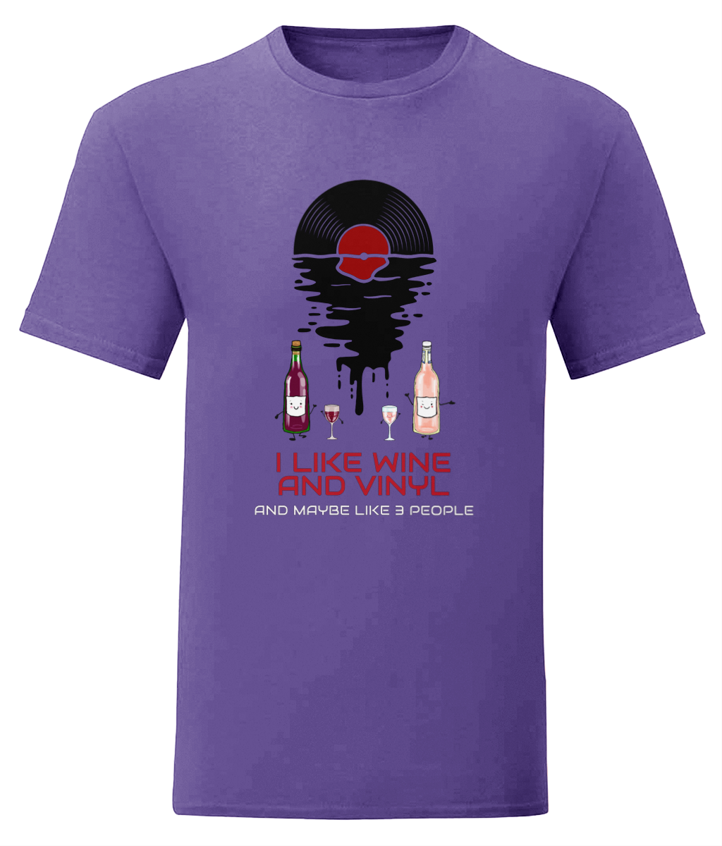 I Like Wine & Vinyl - Fruit of the Loom T-Shirt