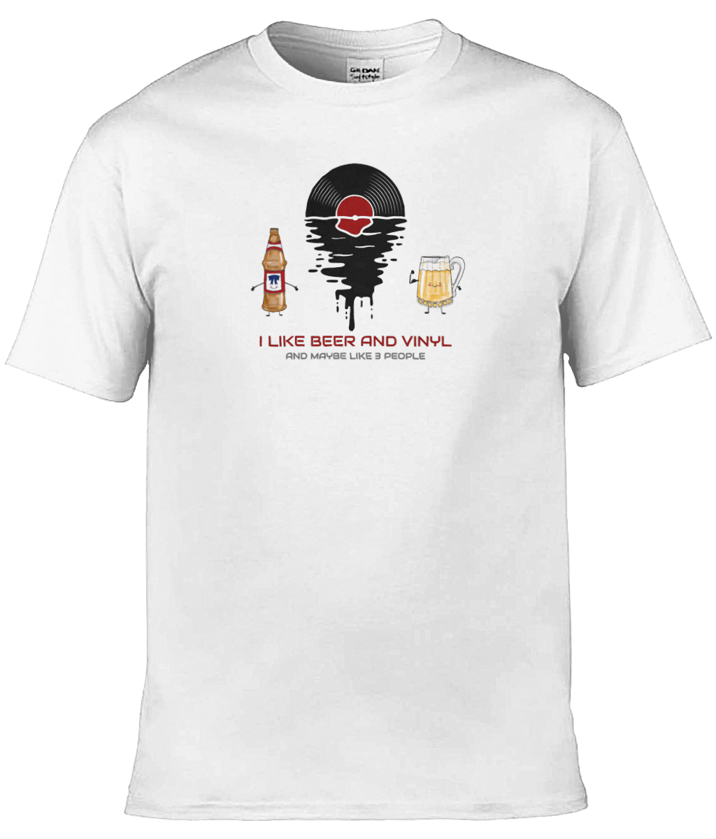 Me gusta la cerveza y el vinilo - 4 - Camiseta Gildan Softstyle 