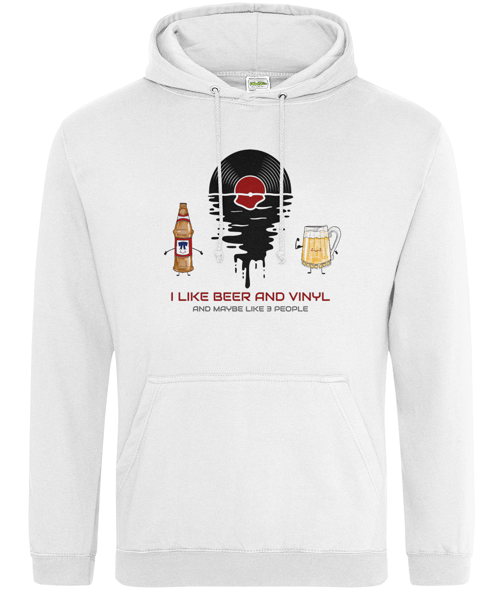 I Like Beer & Vinyl  - AWDis College Hoodie