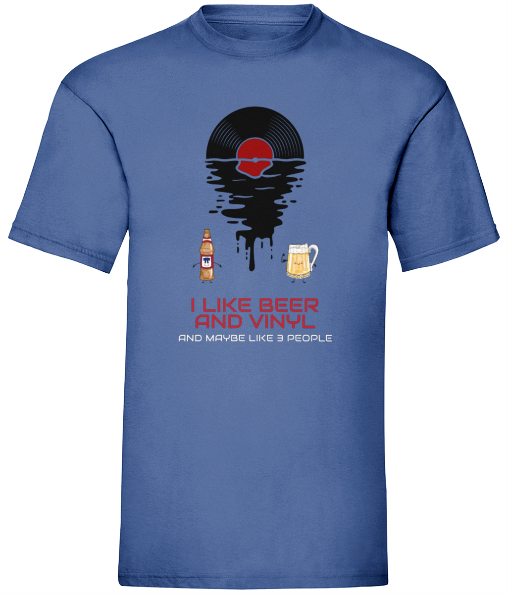 I Like Beer & Vinyl - Fruit of the Loom T-Shirt